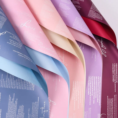 Gradient Gift Wrapping Paper Bouquet Paper Waterproof Korean Paper Sheets Birthday Colorful Paper Set for Birthday, Holiday, Gifts, Arts & Crafts and DIY