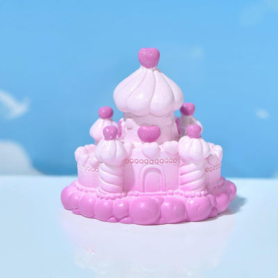 1 Pcs Miniature Castle Figurines | Fairy Tale Theme Decorative Showpieces for Home, Garden, Office, Desk, Cake Decoration & Gifting (Pink, Resin)