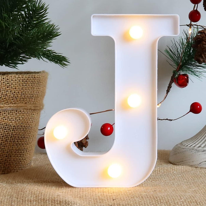 6 inch Marquee Alphabet Shaped Led Light for Home Decoration and Wall Lamp, White, 1 Piece