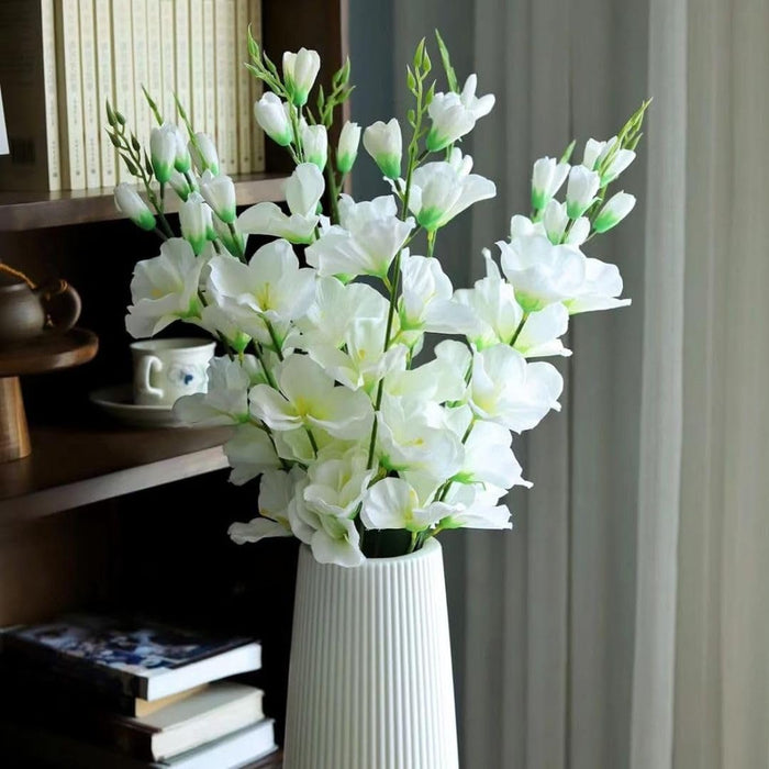 Butterfly Orchid Flower Sticks Artificial Flower Bunch for Gifting, Home Decor, Bedroom, Garden, Balcony,Table Top, Office Corner Decoration and Craft(Pack of 5)