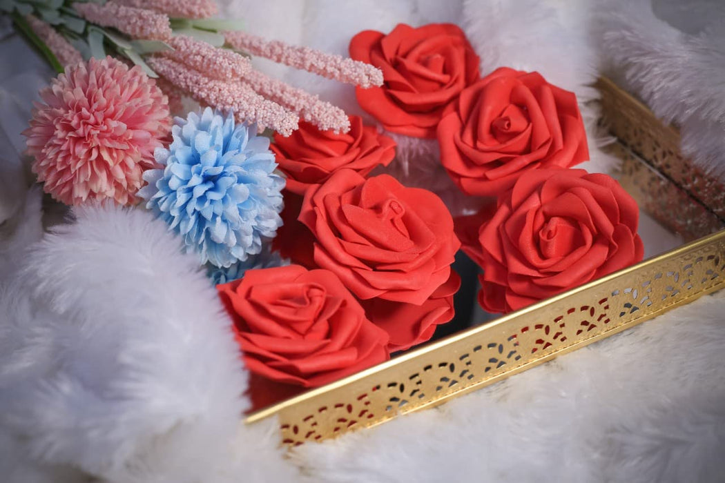 Artificial Floating Rose Flower Head Foam Big Fake Beach Water Flowers, Pooja Thali, Festival and Events, Home, Table, Badroom, Pooja room, Diwali decoration items and Diy Craft