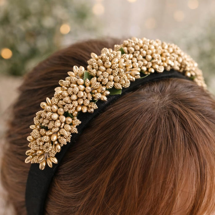 Artificial Golden Pollen Flowers for Tiara Making and Jewelry Making (12 Bunch in 1 Pack)(Golden)