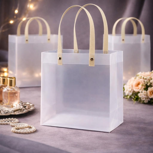 Large Size (35 X 14 X 32 CM) Translucent Bags Goodie Bags With Handle Gift bag, hamper bag, Carry Bags, shopping gift bag, gift for Gifting, Presents, Return Gifts, Birthday, Party, Festivals