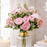 Artificial Peony Rose Flower Bunch for - Home, Office, Bedroom, Balcony,Table Display, Living Room Decoration and Craft Corner- (Without Vase)
