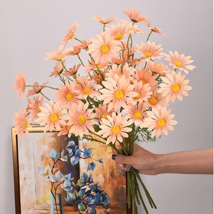 Artificial Daisy Sunflowers for Home Decor, Office, Living Room, Balcony, Wedding & Gifting | Realistic Faux Flower (Only Flower, No Vase)
