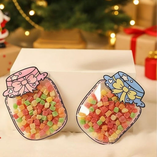 Small Random Color Jar Design Ziplock  Pouches  For Gifting, Return Gifts, Birthday, Baby Shower, Party Pouches | Chocolate & Dry Fruit Packing