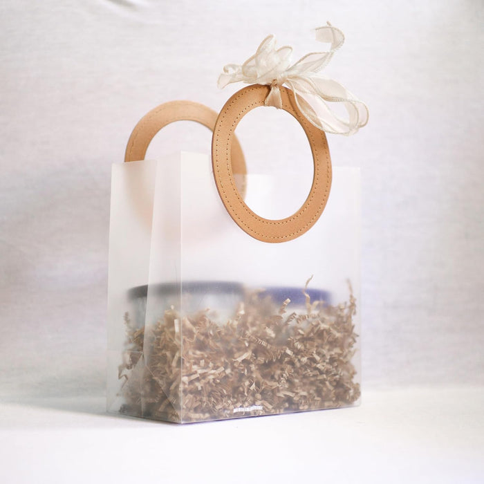 Small Size( 18.5 x 8 x 16 cm) Translucent  Bags with Round Handle Gift Paper Bag, Carry Bags, Gift Bag, Gift for Birthday, Valentine, Marriage, Festivals, Season's Greetings and Events (Small) Brown