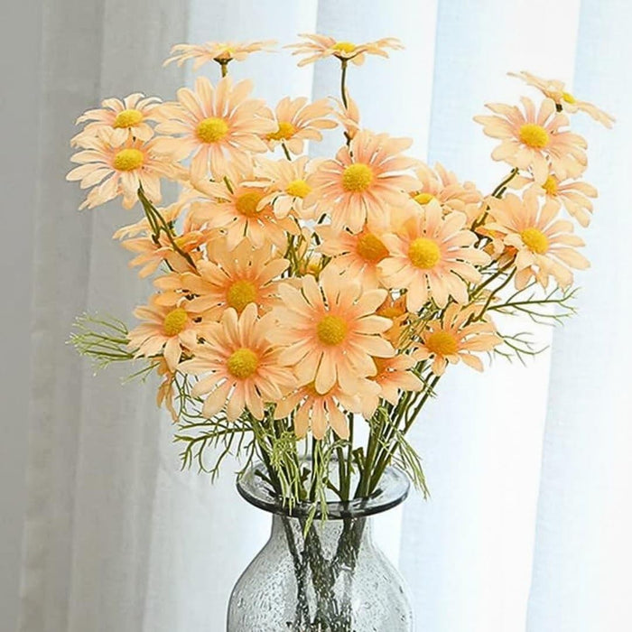 Artificial Daisy Sunflowers for Home Decor, Office, Living Room, Balcony, Wedding & Gifting | Realistic Faux Flower (Only Flower, No Vase)