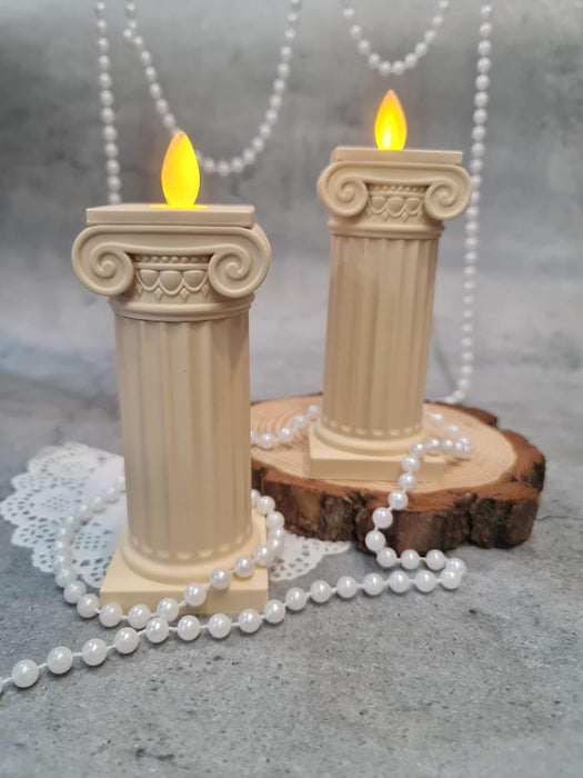 6 pcs Flameless and Smokeless Decorative Pillar Design Acrylic led Candle(Pack of 6)