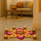 1 Piece Rajwadi Multi Colour Flower pompom Design Rangoli, Easy to Use. Just Set up with your own choice and make Rangoli for Floor Home Diwali Decoration DIY