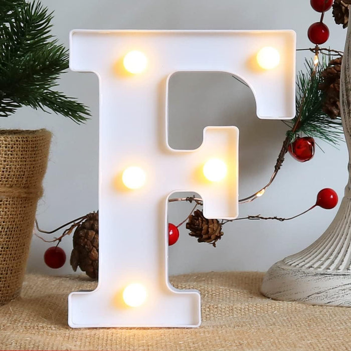 6 inch Marquee Alphabet Shaped Led Light for Home Decoration and Wall Lamp, White, 1 Piece