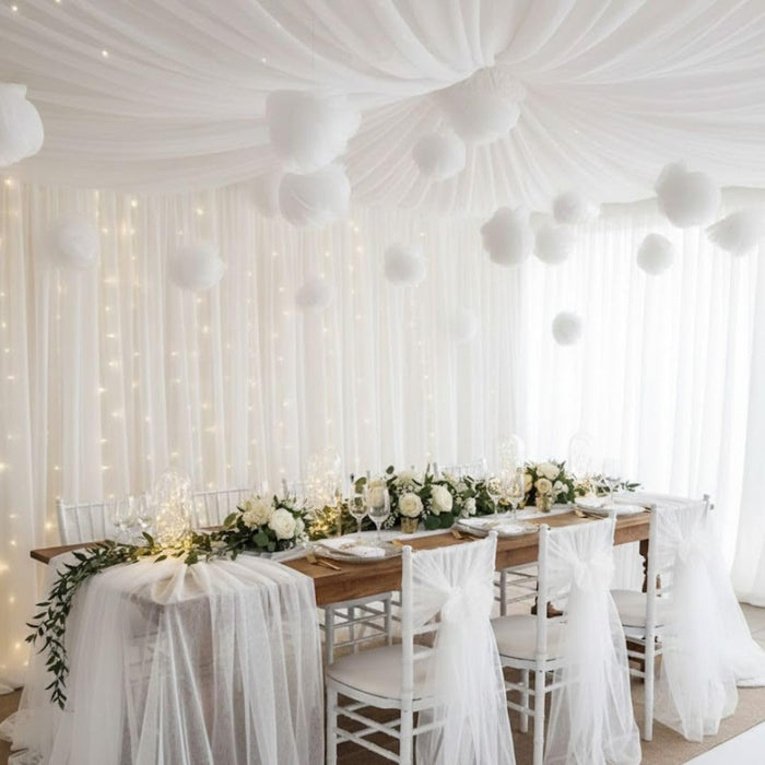 Multi Purpose Net Fabric Cloth for Decoration, for Parties, Costumes, Gift Packing, Party Decor, Backdrop Material for mandap, Pooja Background Stand