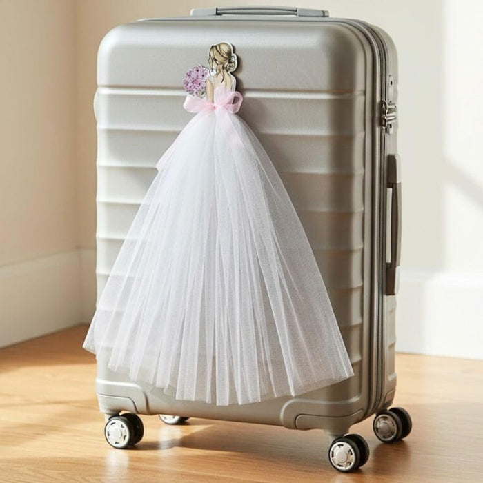 Princess Topper Cutout/ SuitcaseTopper Net Band with Glue Drop | DIY Decorative Cutout for Trousseau Packing, Wedding Gifting, Return Gifts, Bags & Trolley Bag Decor