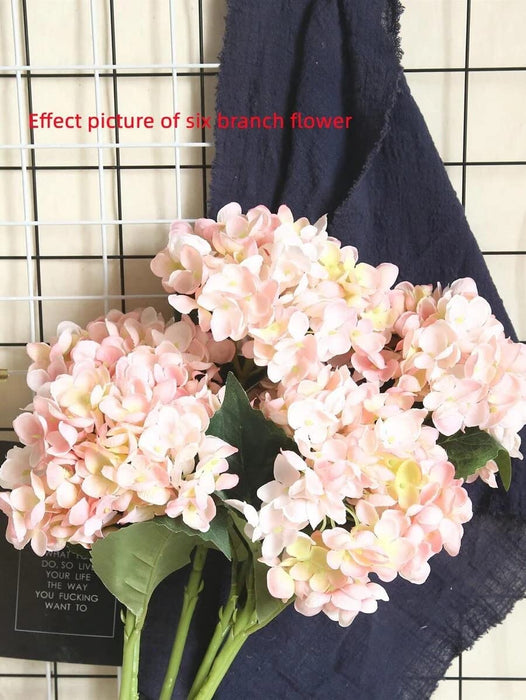 Artificial Hydrangea Fake Flowers Bunch decorative items for Diwali Home, Room, Office, Bedroom, Balcony, Living Room, Table Decoration, Plants and Craft Items Corner (Without Vase Pot)