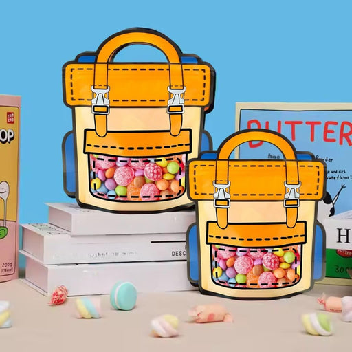 Big Backpack style Ziplock Goodie  Pouches  With Handle For Gifting, Return Gifts, Birthday, Baby Shower, Party Pouches | Chocolate & Dry Fruit Packing (Big)(28 x 24 cm)