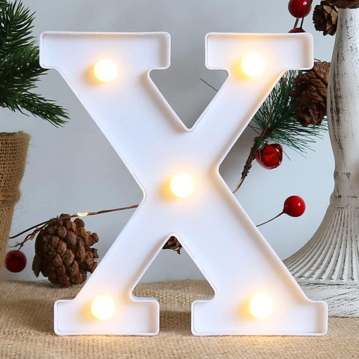 6 inch Marquee Alphabet Shaped Led Light for Home Decoration and Wall Lamp, White, 1 Piece