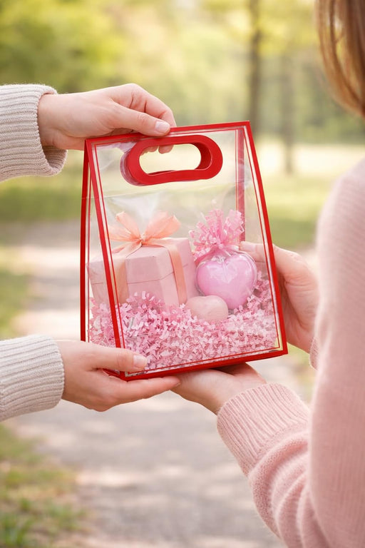 Small Size ( 18 X 8 X 26 CM )Transparent Bag Goodie Bags, Clear Gift Bag, Hamper Bag,Carry Bags,Shopping Gift Bag,Gifting,Presents,Return Gifts,Birthday,Festivals,Events