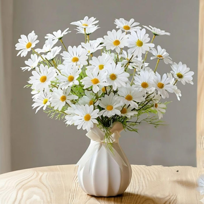 Artificial Daisy Sunflowers for Home Decor, Office, Living Room, Balcony, Wedding & Gifting | Realistic Faux Flower (Only Flower, No Vase)