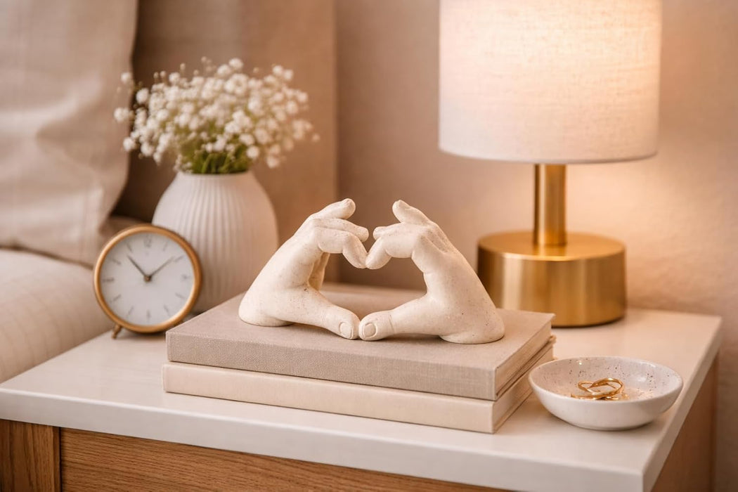 Heart Shape Resin Showpiece, Love, Home Decor Showpiece – Elegant Resin Art Design for Valentine, Bedroom Décor, Decorative Room Enhancement