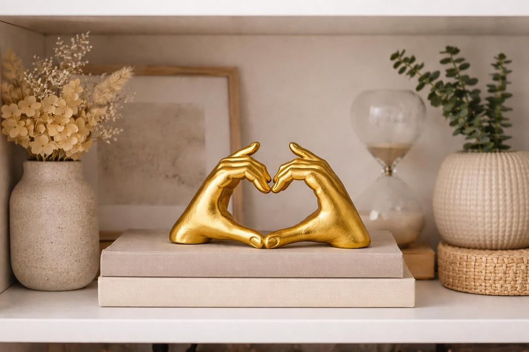 Heart Shape Resin Showpiece, Love, Home Decor Showpiece – Elegant Resin Art Design for Valentine, Bedroom Décor, Decorative Room Enhancement