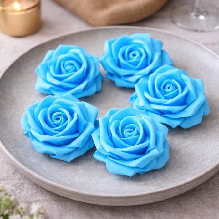 Artificial Floating Rose Flower Head Foam Big Fake Beach Water Flowers, Pooja Thali, Festival and Events, Home, Table, Badroom, Pooja room, Diwali decoration items and Diy Craft