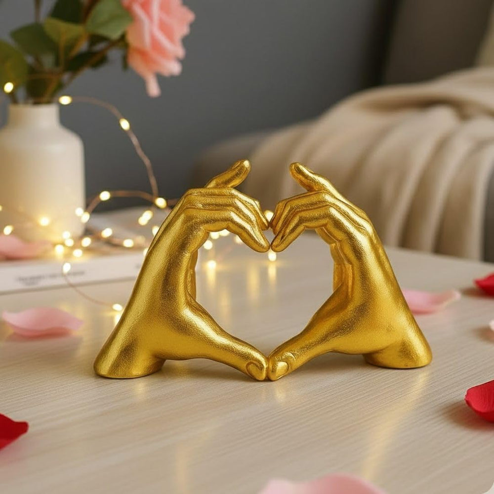 Heart Shape Resin Showpiece, Love, Home Decor Showpiece – Elegant Resin Art Design for Valentine, Bedroom Décor, Decorative Room Enhancement