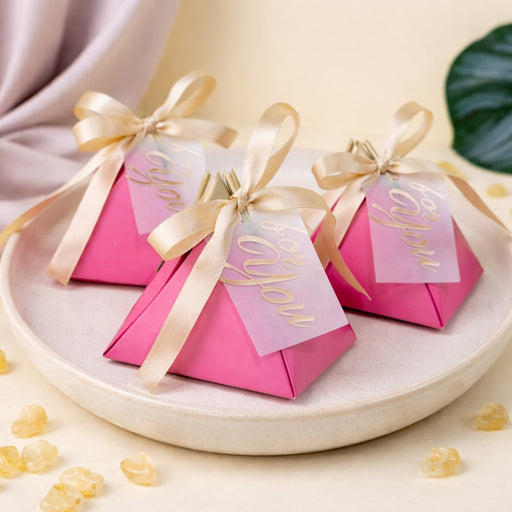 Decorative diamond shape Folding Storage Box for Return Gift, Birthday,Boxes with Ribbon, Perfect for Packing Chocolate, Dry Fruits,Engagement