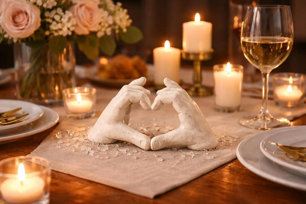 Heart Shape Resin Showpiece, Love, Home Decor Showpiece – Elegant Resin Art Design for Valentine, Bedroom Décor, Decorative Room Enhancement