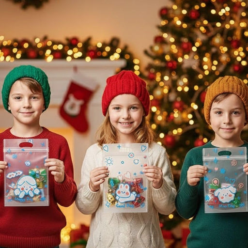 Small Random Teddy Design Ziplock Goodie Hand Bags With Handle For Gifting, Return Gifts, Birthday, Baby Shower, Party Pouches | Chocolate & Dry Fruit Packing, Gift Pouch