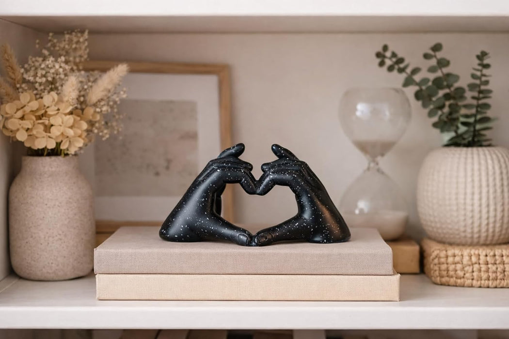 Heart Shape Resin Showpiece, Love, Home Decor Showpiece – Elegant Resin Art Design for Valentine, Bedroom Décor, Decorative Room Enhancement