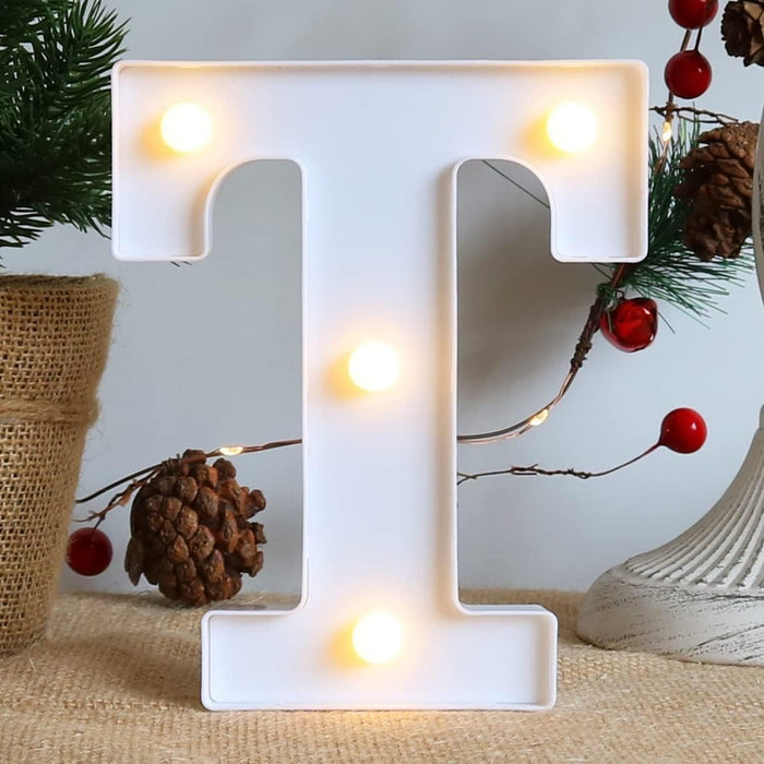 6 inch Marquee Alphabet Shaped Led Light for Home Decoration and Wall Lamp, White, 1 Piece