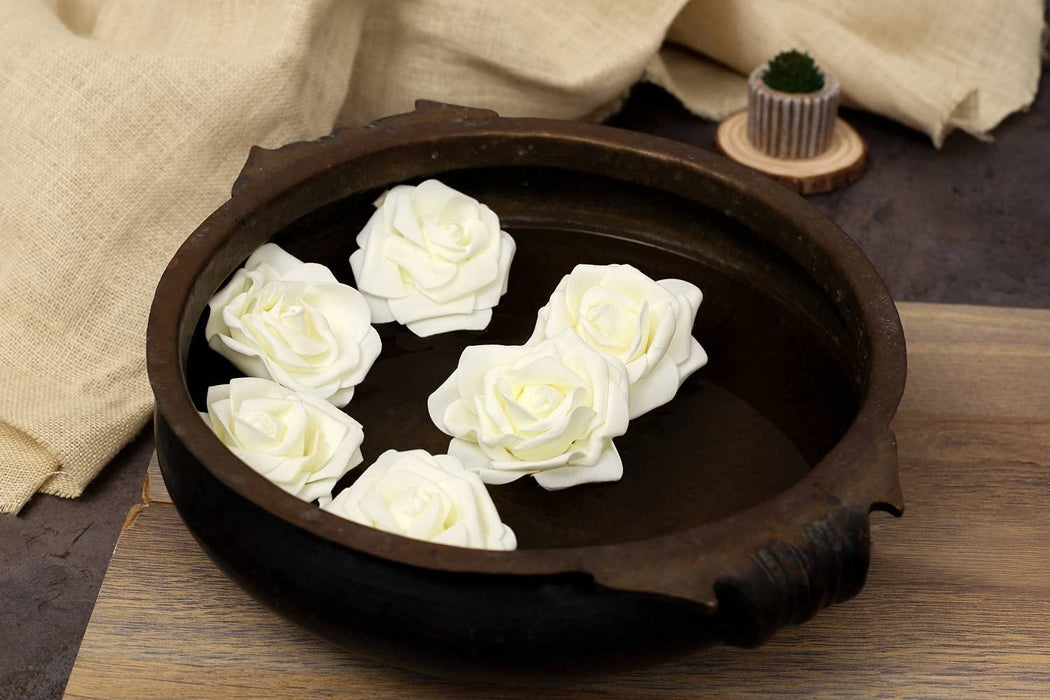 Artificial Floating Rose Flower Head Foam Big Fake Beach Water Flowers, Pooja Thali, Festival and Events, Home, Table, Badroom, Pooja room, Diwali decoration items and Diy Craft
