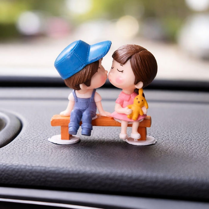 Set Couples Miniature Figurines Multiuse as, Toys, Showpieces, Gift Item (, Multicolor) ( Bench,  Couples) (Random  coule set