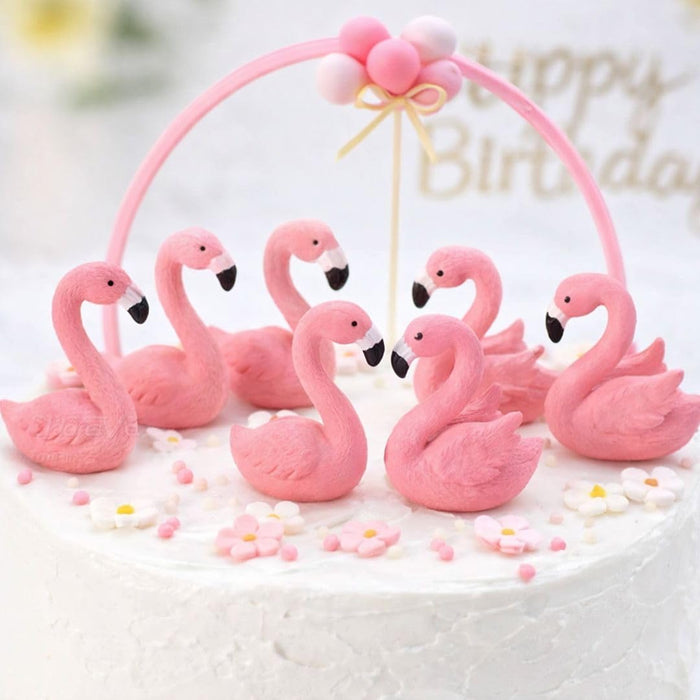 Mini Flamingo Figurines Miniature Multiuse as Decorations, Cake Topper, Toys, Showpieces, Table Topper, Gift Item