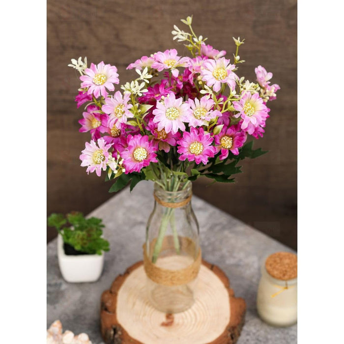 1 Piece Artificial Daisy Fake Flower Bunch for Gifting, Home Decor, Bedroom, Office Corner, Living Room, Table Decor (Pack of 1)