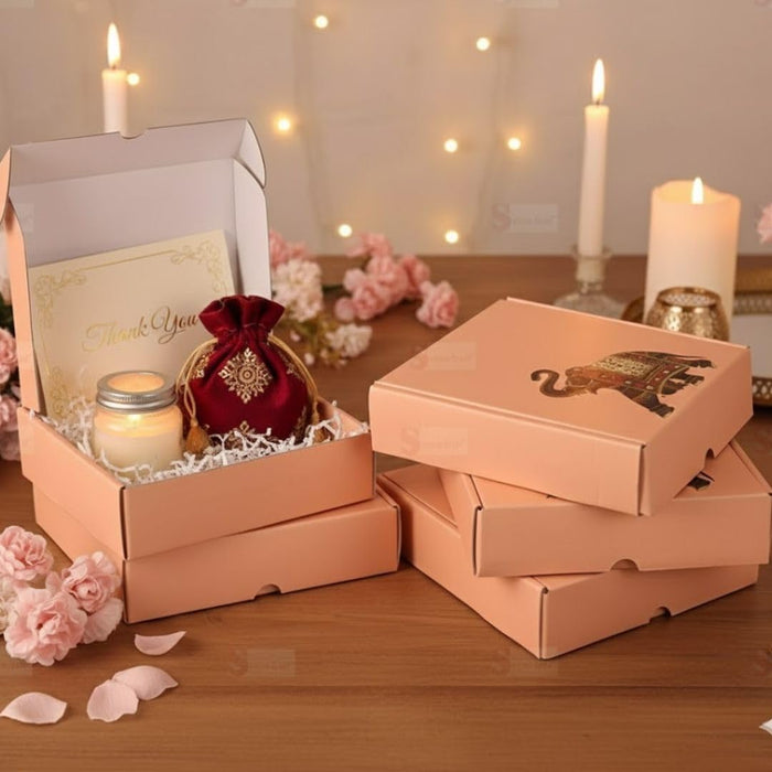 (8x 8 x 2 inch) Multipurpose Decorative Folding Paper Cardboard Box DIY Box for Gift Hamper,Wedding gifing.