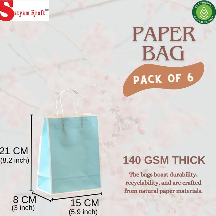 Small Size  (21 X15 X8 cm) Paper Bags With Handle Gift Paper bag, Carry Bags, gift For Valentine Gifting, marriage Return Gifts, Birthday, Wedding, Party, Season's Greetings