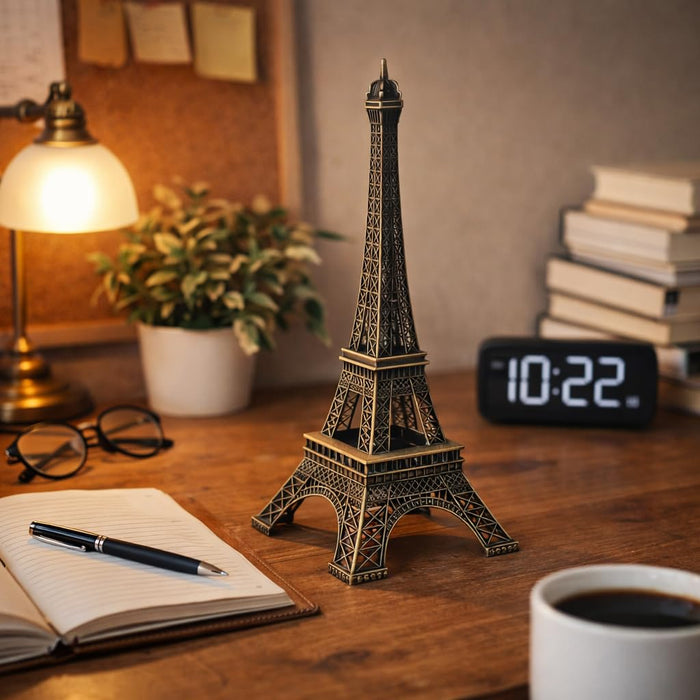 Metal Eiffel Tower Antique Vintage Statue for Room, Office, Decorative Showpeice for Home, Desk Decor, Table Stand Holder
