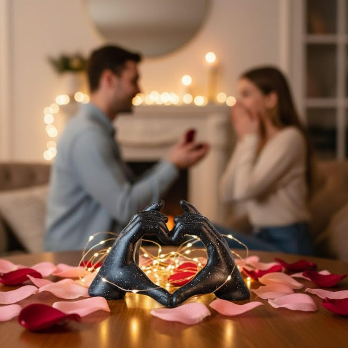 Heart Shape Resin Showpiece, Love, Home Decor Showpiece – Elegant Resin Art Design for Valentine, Bedroom Décor, Decorative Room Enhancement