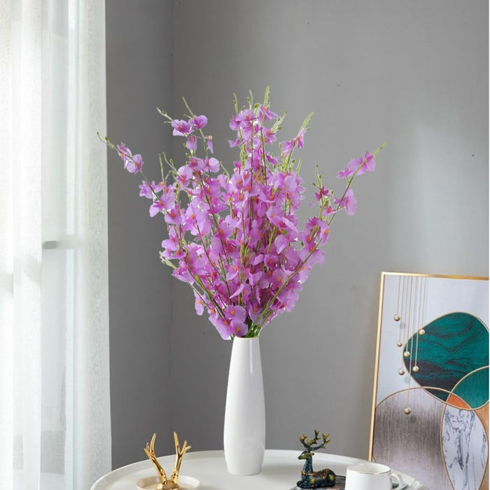 Butterfly Orchid Flower Sticks Artificial Flower Bunch for Gifting, Home Decor, Bedroom, Garden, Balcony,Table Top, Office Corner Decoration and Craft(Pack of 5)