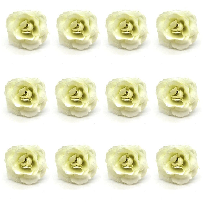 Artificial Small Rose Flowers Fake Fabric Head Rose Flowers For Home Decoration, Gift, Mandir Pooja Table, Cake Decor, Bouquet Making, Backdrop, DIY Art Craft, Diwali Items Material (4 cm)