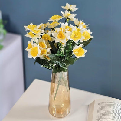 2 Bunch Artificial Dahlia Peony Flowers for Home, Office, Bedroom, Living Room, Events, Birthdays, Festivals & Gifting (Fabric, Without Vase)