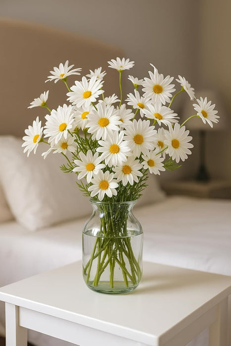 Artificial Daisy Fake Flower Bunch for Gifting, Home Decor, Bedroom, Office Corner, Living Room, Table Decor (Pack of 1)