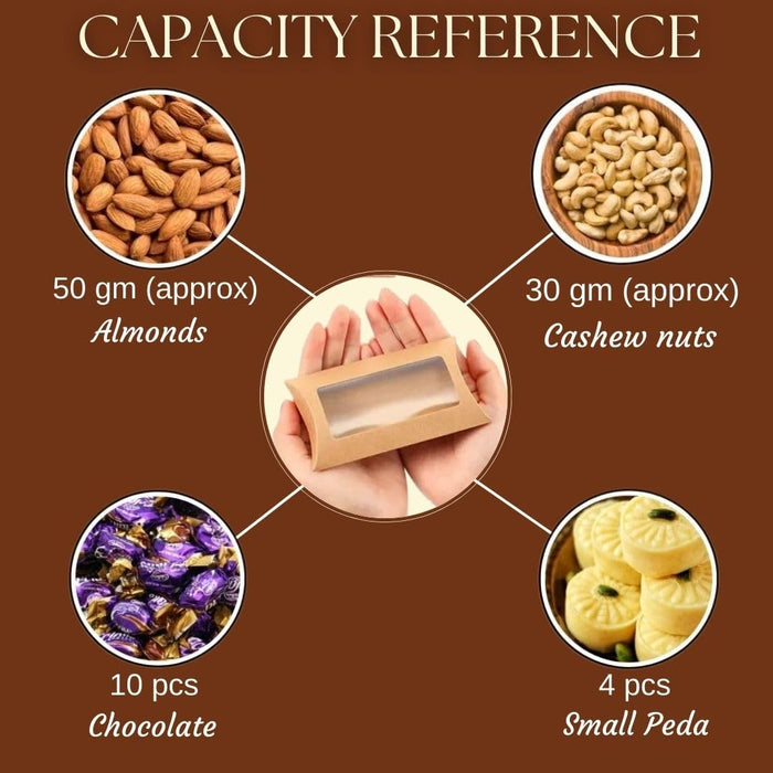 Brown Decorative Folding Paper Gift Boxes For Gifting Chocolates, Dryfruits Items - Fancy Decorative packaging In Marriage Pooja Function Packing (Brown) (12.5 cm)