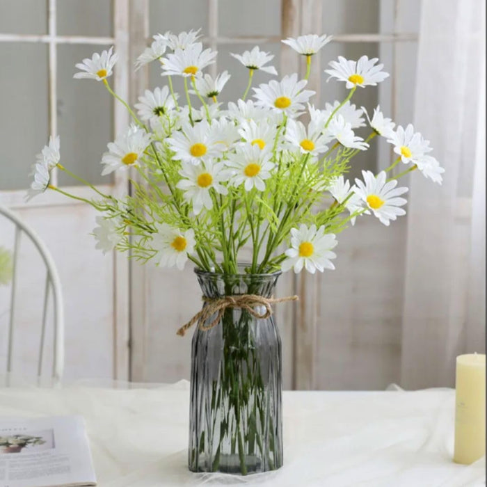 Artificial Daisy Fake Flower Bunch for Gifting, Home Decor, Bedroom, Office Corner, Living Room, Table Decor (Pack of 1)