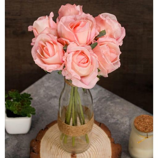 7 sticks  Bunch Artificial Rose Flower for - Home, Office, Bedroom, Balcony, Table Display, Living Room Decoration and Craft Corner (Pack of 1 Bunch) (Without Vase Pot)