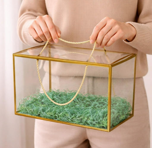 Rectangle Shape Big Size Trasparent Golden border Bag Goodie Bags Gift bag, gift For new year Gifting, Diwali,marriage Return Gifts, Birthday, Wedding, Party, Season's Greetings(Big) (Golden) (30 x 15 x 20)cm