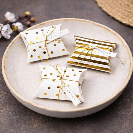 Golden Decorative Folding Paper pillow  Gift Boxes For Gifting Chocolates, Dryfruits Items - Fancy Decorative packaging In Marriage,Function, Birthday Packing, Engagement (Copy)
