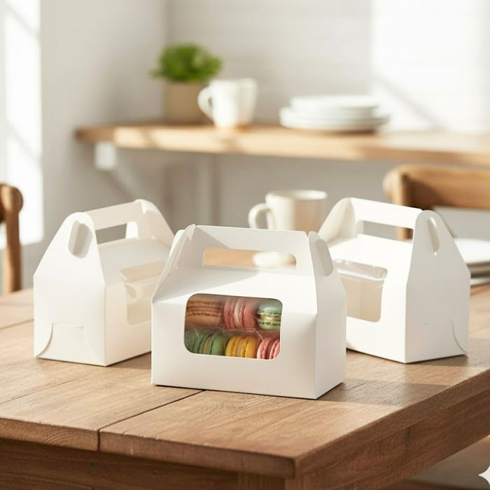 Decorative Folding Paper Gift Boxes With 2 Cupcake Holder For Gifting Chocolates, Dryfruits Items - Fancy Decorative packaging In Marriage Pooja Function Packing (White)