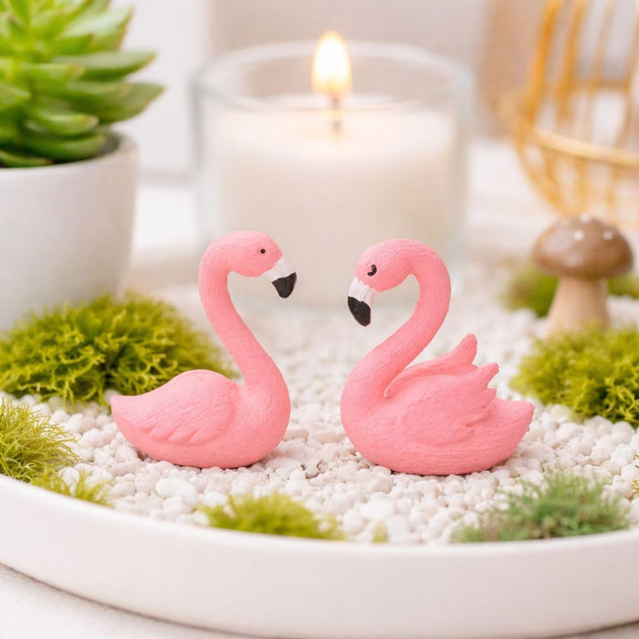 Mini Flamingo Figurines Miniature Multiuse as Decorations, Cake Topper, Toys, Showpieces, Table Topper, Gift Item